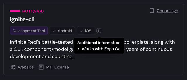 Expo GO를 지원한다.